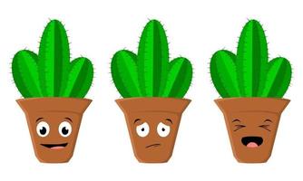 ilustración vectorial gráfico de expresión de dibujos animados de cactus vector