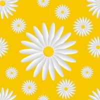 ilustración vectorial gráfico de fondo de patrón floral blanco y amarillo vector