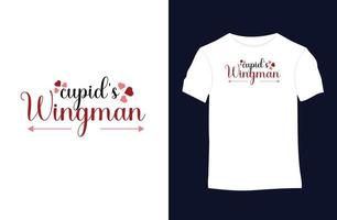 diseño de camisetas vectoriales de San Valentín con siluetas, tipografía, impresión, ilustración vectorial vector