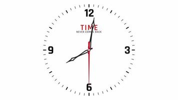 Wall Clock 8 to 9 AM PM Time Lapse Animation, Time Never Comes Back video