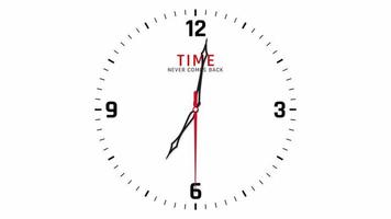 reloj de pared 7 a 8 am pm animación de lapso de tiempo, el tiempo nunca vuelve video