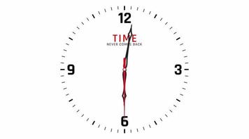 Wall Clock 6 to 7 AM PM Time Lapse Animation, Time Never Comes Back video