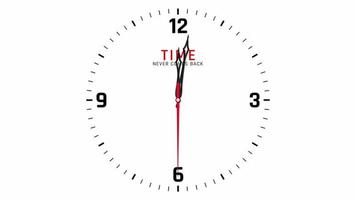Wall Clock 12 to 1 AM PM Time Lapse Animation, Time Never Comes Back video