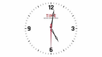 Wall Clock 5 to 6 AM PM Time Lapse Animation, Time Never Comes Back video