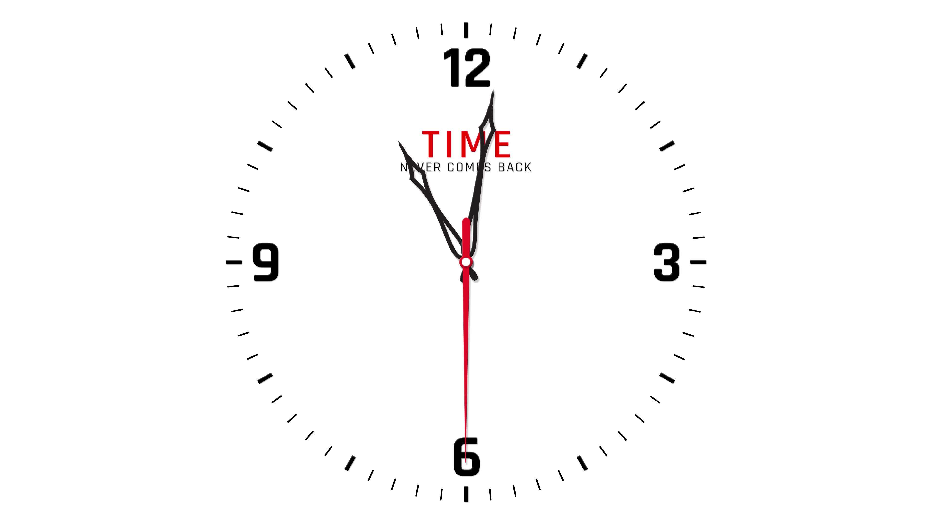 Wall Clock 11 To 12 AM PM Time Lapse Animation Time Never Comes Back 