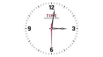 horloge murale 3h à 4h du matin animation accélérée, le temps ne revient jamais video