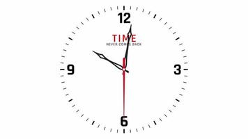 Wall Clock 10 to 11 AM PM Time Lapse Animation, Time Never Comes Back video