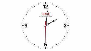 horloge murale 2h à 3h du matin animation accélérée, le temps ne revient jamais video