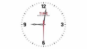 reloj de pared 9 a 10 am pm animación de lapso de tiempo, el tiempo nunca vuelve video