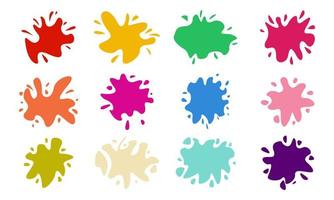 Colored blots, stains, splashes icon set collection. Vector illustration.
