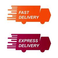 Fast or express delivery service logo badge. Icon vector illustration. EPS 10.