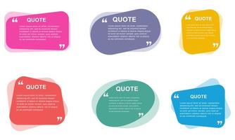 Quote frames template collection set. Text box. Vector illustration. Easy editable stroke. EPS 10.