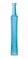 side view of matte blue glass bottle isolated photo