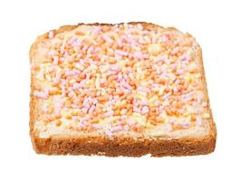 sweet toast with butter and fruithails isolated photo