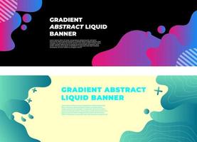 Abstract gradient liquid banner vector