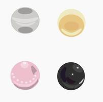 Set of multi-colored pearls. Vector illustration.