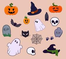 conjunto de halloween vector