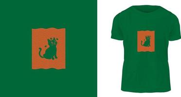t shirt design concept, cute cat vector