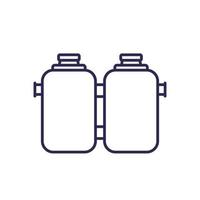 septic system with two tanks line icon vector