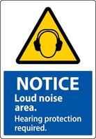 Hearing Protection Required Sign On White Background vector