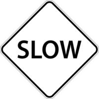 Slow Sign On White Background vector