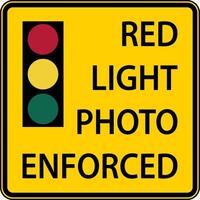 Traffic Signal Photo Enforced Sign vector