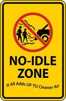 No Idle Zone Sign On White Background vector