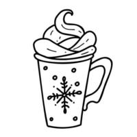 postre navideño de crema en taza vector