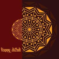 feliz diwali ornamental indio mandala arte estilo vector ilustración