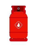 Red gas cylinder illustration. Flat style. vector