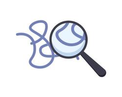 Ebola virus and magnifying glass. Microbiology concept. vector