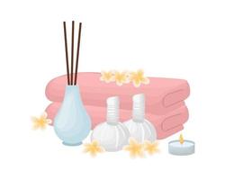 SPA service concept. Massage time. Background for web, landing pages, etc. Cute flat style. vector