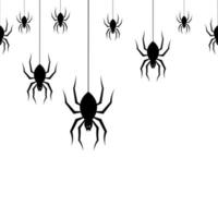 Spiders horizontal seamless pattern. Background for wallpapers, textiles, papers, fabrics, web pages. Halloween design. Vintage style. vector