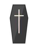 Coffin for Halloween design in cute cartoon style. vector