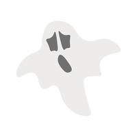 Scary ghost for Halloween design in cute cartoon style. vector