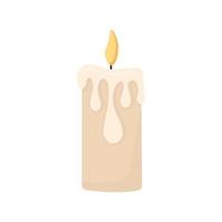 Candle for winter holidays parties in cute style. vector