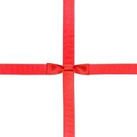 red satin bow knot and ribbons on white - set 17 photo