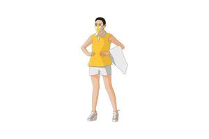 Vector illustration of casual women posing