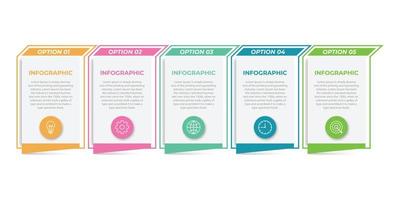 Presentation business infographic template with 5 options vector