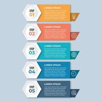 Presentation business infographic template with 5 options vector