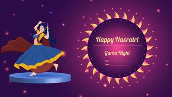 dandiya girl vector banner illustration, creative dandiya banner vector, Happy navratri.