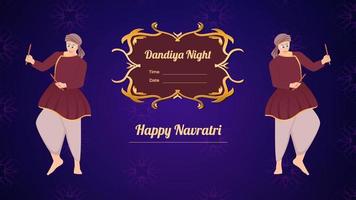 pancarta vectorial dandiya, feliz navratri. vector