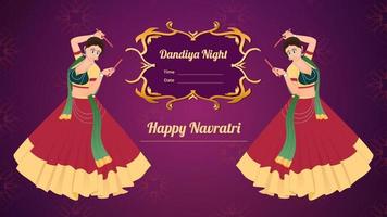 Dandiya vector banner, Happy Navratri.