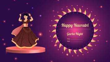 dandiya girl vector banner ilustración, creative dandiya banner vector, feliz navratri.