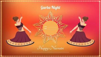 Traditionally dressed girl vector, creative dandiya banner vector, Happy Navratri. vector