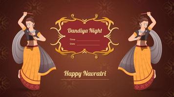 pancarta vectorial dandiya, feliz navratri. vector