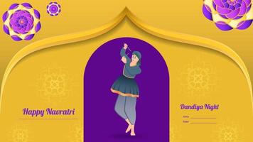 traditionally dressed men with dandiya stick, Happy Navratri vector