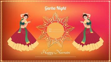 Traditionally dressed girl vector, creative dandiya banner vector, Happy Navratri. vector