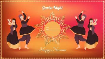 Couple dandiya vector illustration, creative dandiya banner, Happy Navratri.