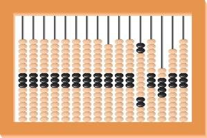 un ábaco que se ha utilizado a lo largo de los siglos como herramienta o máquina para realizar operaciones aritméticas como sumas y restas... así como contar .en un clásico marco de madera vector